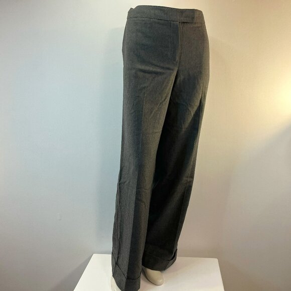 Talbots Women's Grey Wool Wide Leg Dress Pant - Size 12 - NWT $128 - Picture 1 of 5